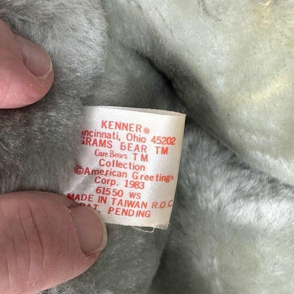 CARE BEARS Grams Bear Vintage 1983 Stuffed 15" Gray - Picture 7 of 8